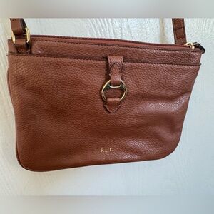 Lauren Ralph Lauren Anfield II brown leather crossbody bag